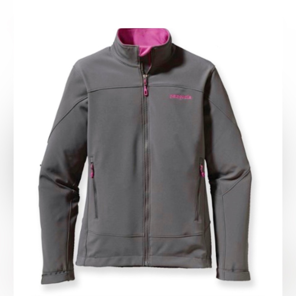 Patagonia Women's Adze Jacket Soft Shell Polartec Fleece Lined Gray Size Medium
